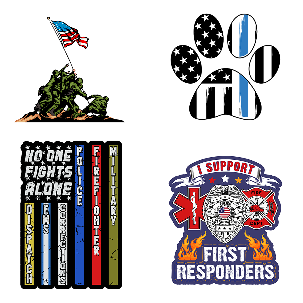 Military & First Responders Die Cut Stickers