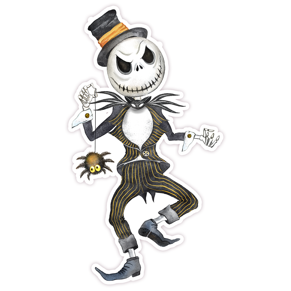 Nightmare Before Christmas Dancing Jack Skellington Die Cut Sticker (10)