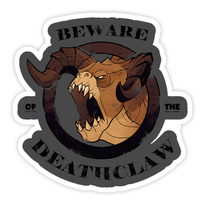 Fallout Beware of the Deathclaw Die Cut Sticker