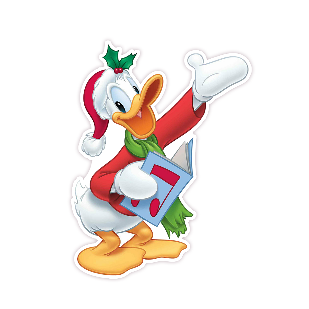 Christmas Donald Duck Die Cut Sticker (1009)