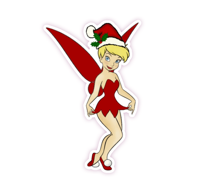 Christmas Tinkerbell Tinker Bell Die Cut Sticker (1013)