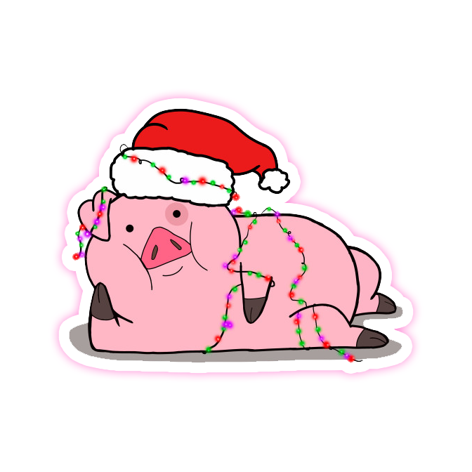 Gravity Falls Christmas Waddles the Pig Die Cut Sticker (1014)