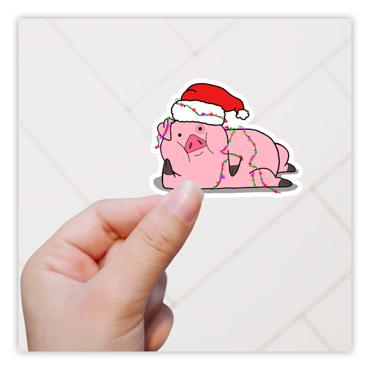 Gravity Falls Christmas Waddles the Pig Die Cut Sticker (1014)