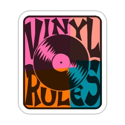 Retro Style Vinyl Rules Die Cut Sticker (1022)