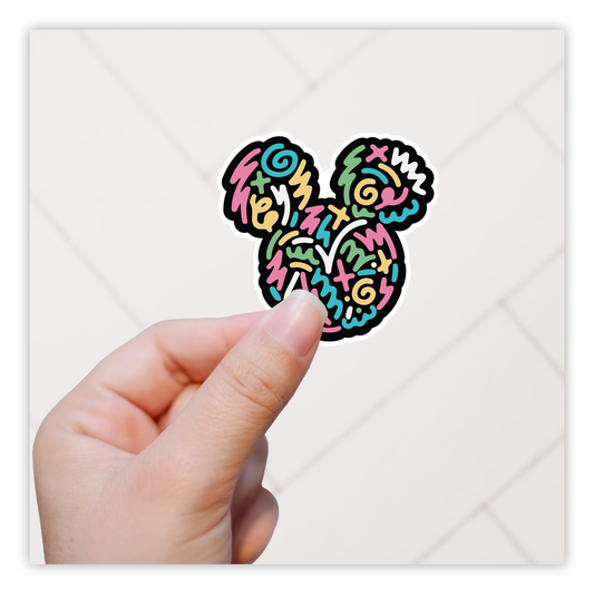 Hidden Mickey Mouse Icon - 90's Vibe Die Cut Sticker (1035)