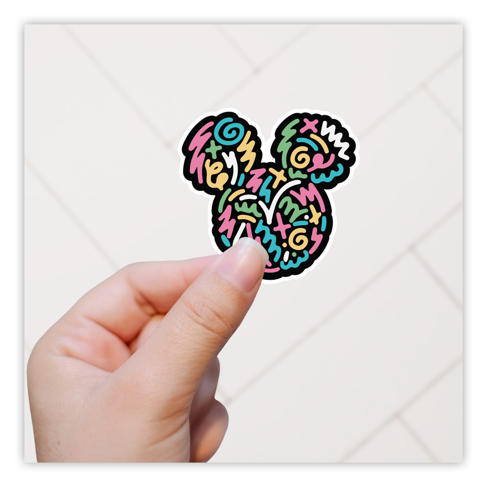 Hidden Mickey Mouse Icon - 90's Vibe Die Cut Sticker (1035)