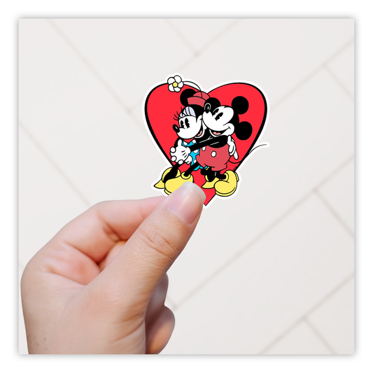 Mickey Minnie Dancing Heart Die Cut Sticker (1049)