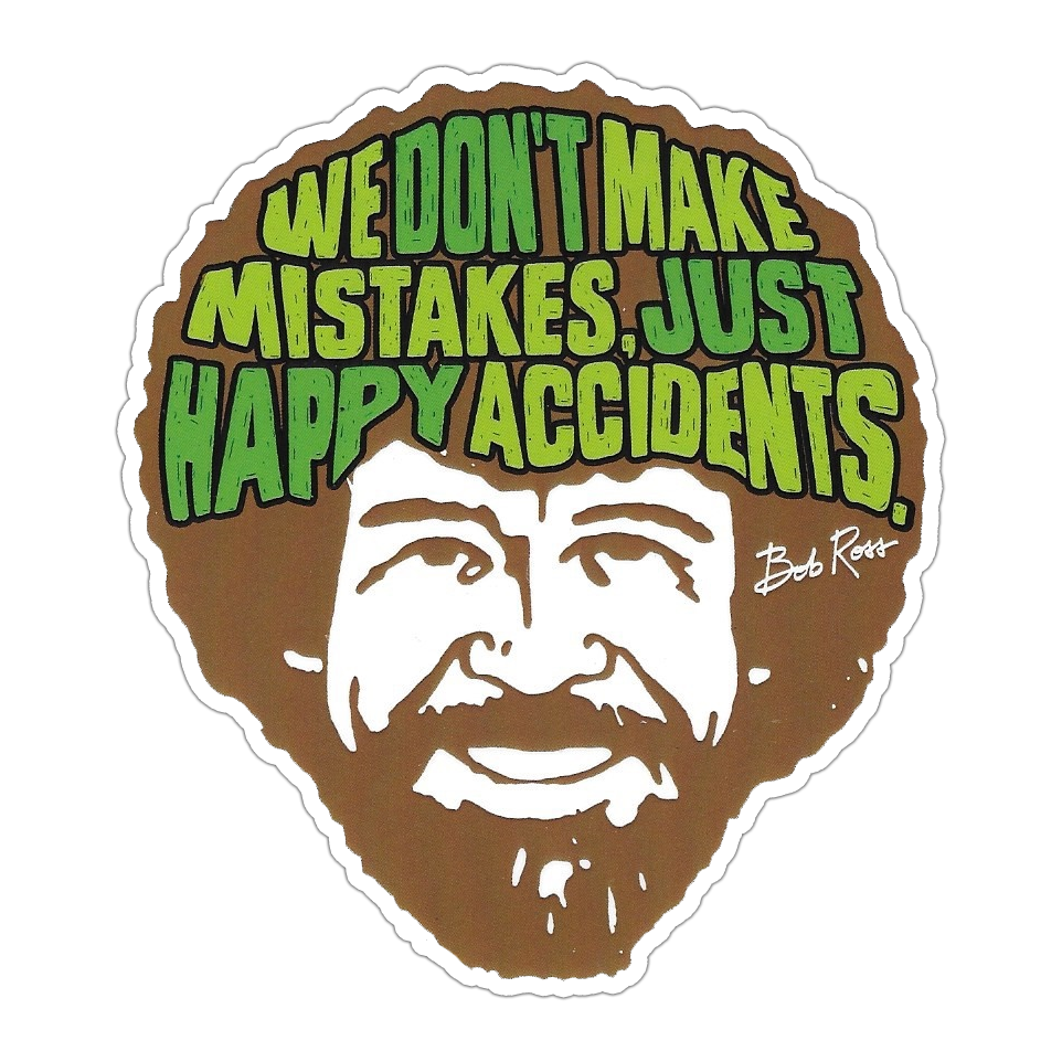 Bob Ross Happy Accidents Die Cut Sticker (1063)