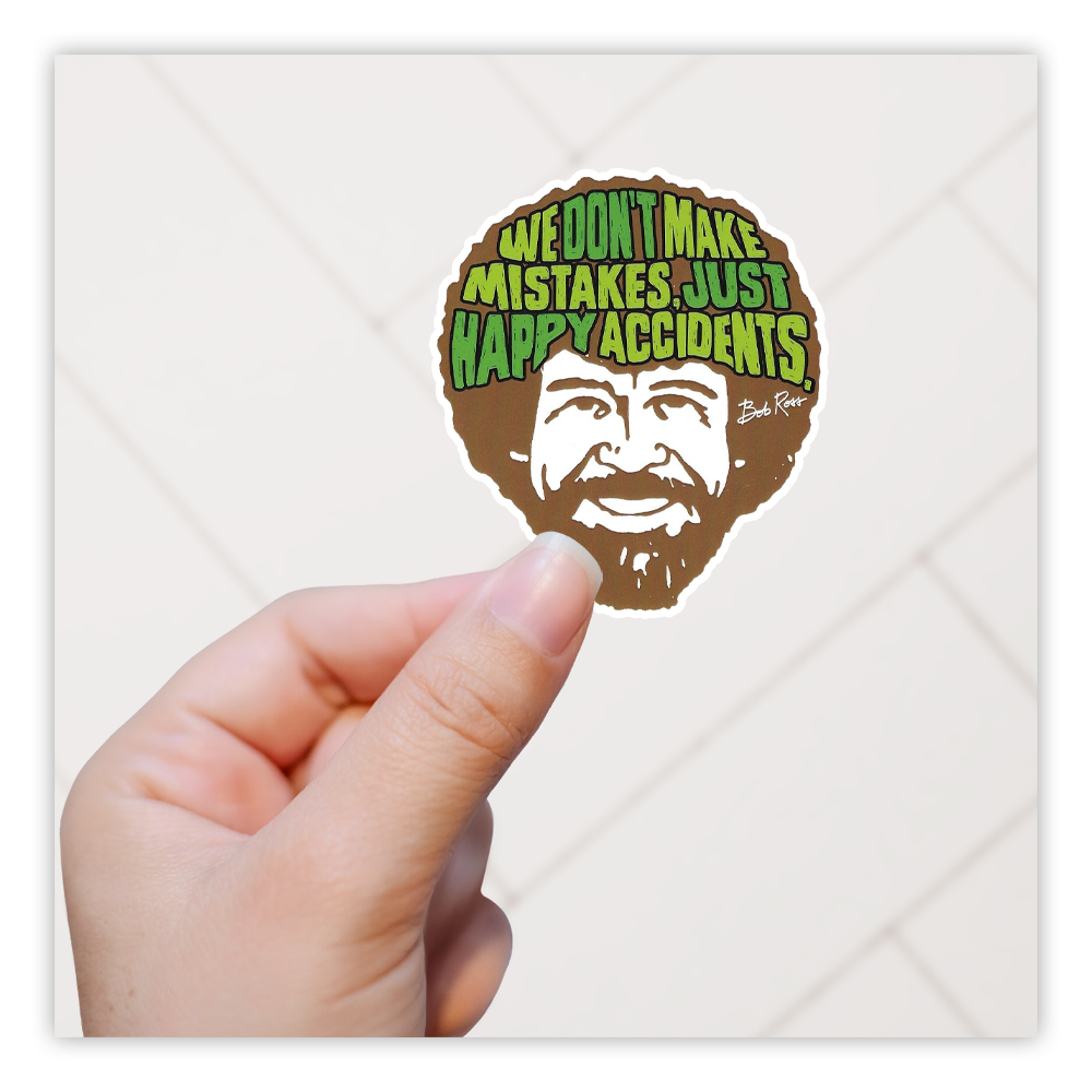 Bob Ross Happy Accidents Die Cut Sticker (1063)