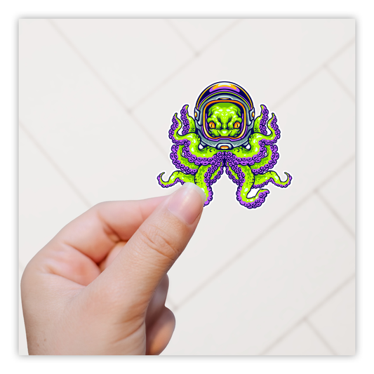 Alien Astronaut Octopus Die Cut Sticker (107)