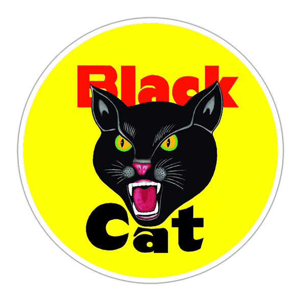 Black Cat Firecrackers Die Cut Sticker (1084)