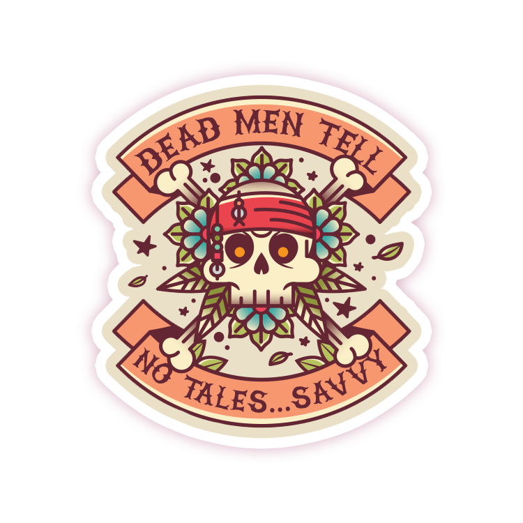 Dead Men Tell No Tales Savvy Pirates of the Caribbean Die Cut Sticker (1096)