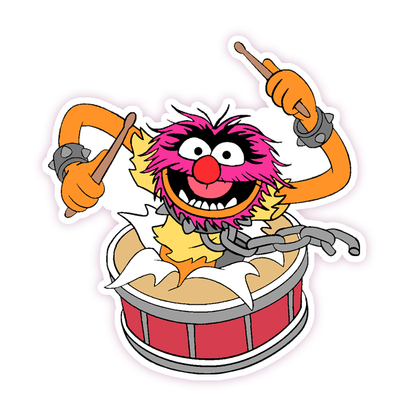 Muppets Animal Drums Die Cut Sticker (112)