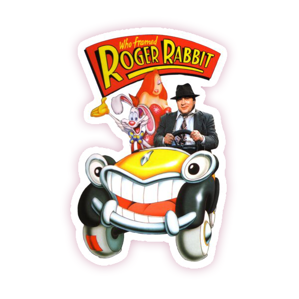 Wie het Roger Rabbit geraam Roger Rabbit, Eddie Valient, Taxi Die Cut Sticker (1124)