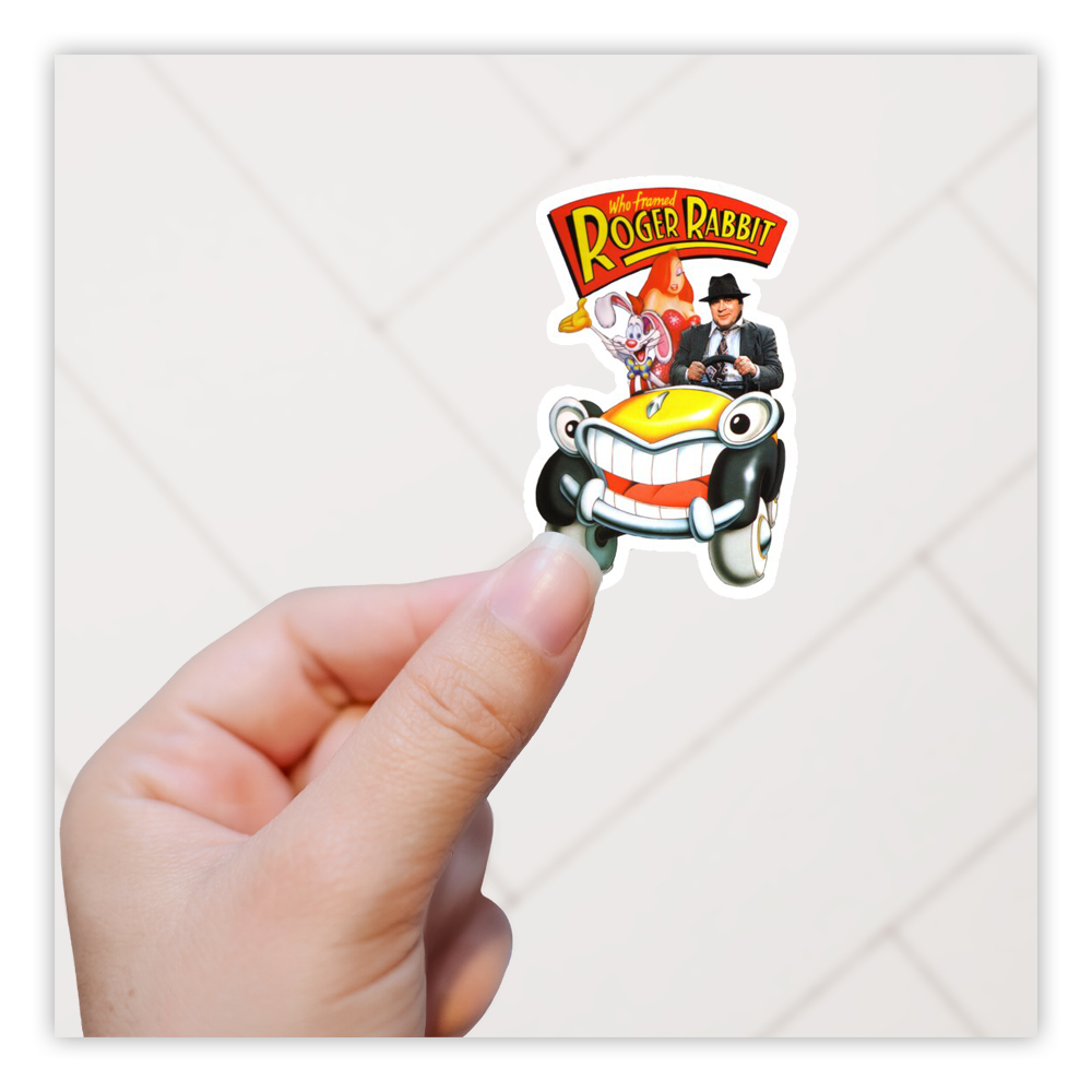 Wie het Roger Rabbit geraam Roger Rabbit, Eddie Valient, Taxi Die Cut Sticker (1124)