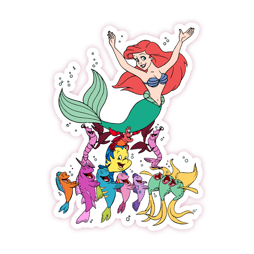 Disney Little Mermaid Ariel Under The Sea Die Cut Sticker (1135)