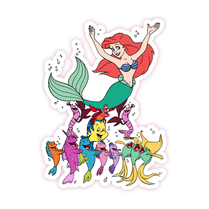 Disney Little Mermaid Ariel Under The Sea Die Cut Sticker (1135)