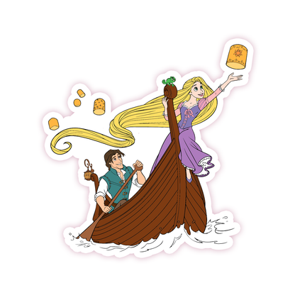 Tangled Rapunzel Flinn Lanterns Die Cut Sticker