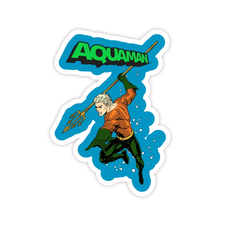 Super Friends Aquaman Die Cut Sticker (114)