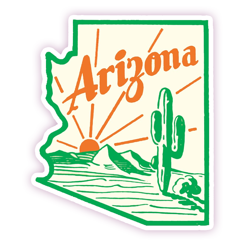 Vintage State of Arizona Die Cut Sticker (115)