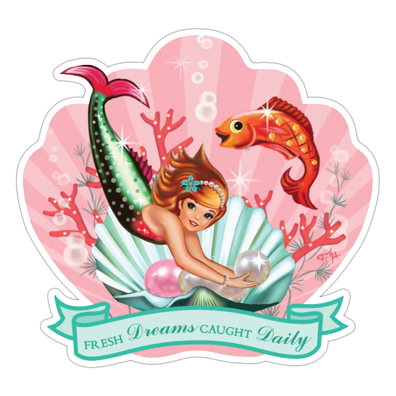 Mermaid Fresh Dreams Die Cut Sticker (1167)