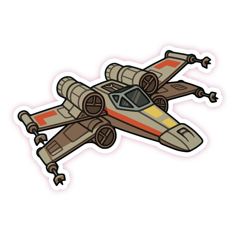 Star Wars X-Wing Fighter Die Cut-plakker (1172)