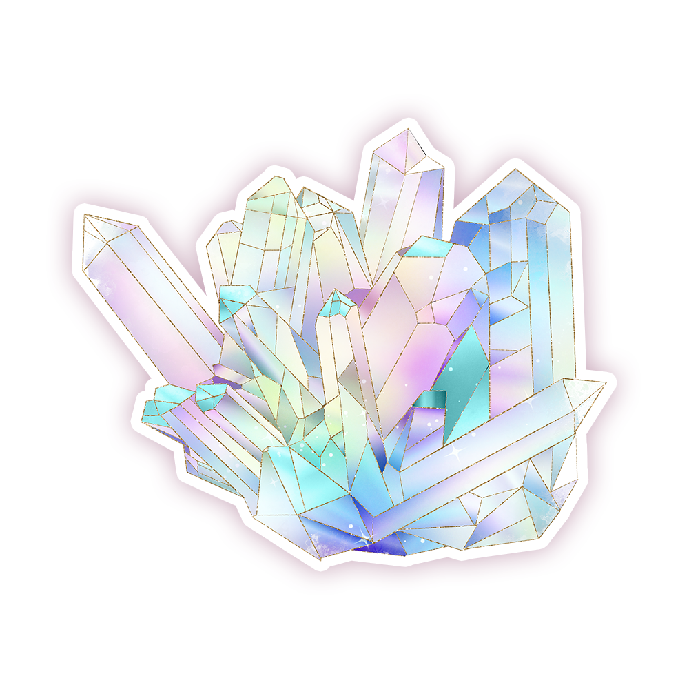 Aurora Borealis Crystal Cluster Die Cut Sticker (118)