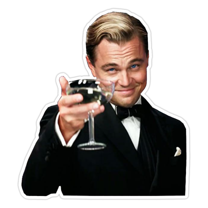 Leonardo DiCaprio Cheers Die Cut Sticker (1203)