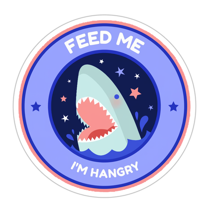 Feed Me I'm Hangry Shark Die Cut Sticker (1204)