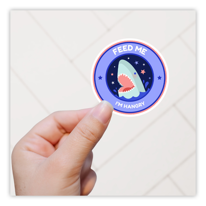 Feed Me I'm Hangry Shark Die Cut Sticker (1204)