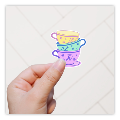 Alice in Wonderland Teacups Die Cut Sticker