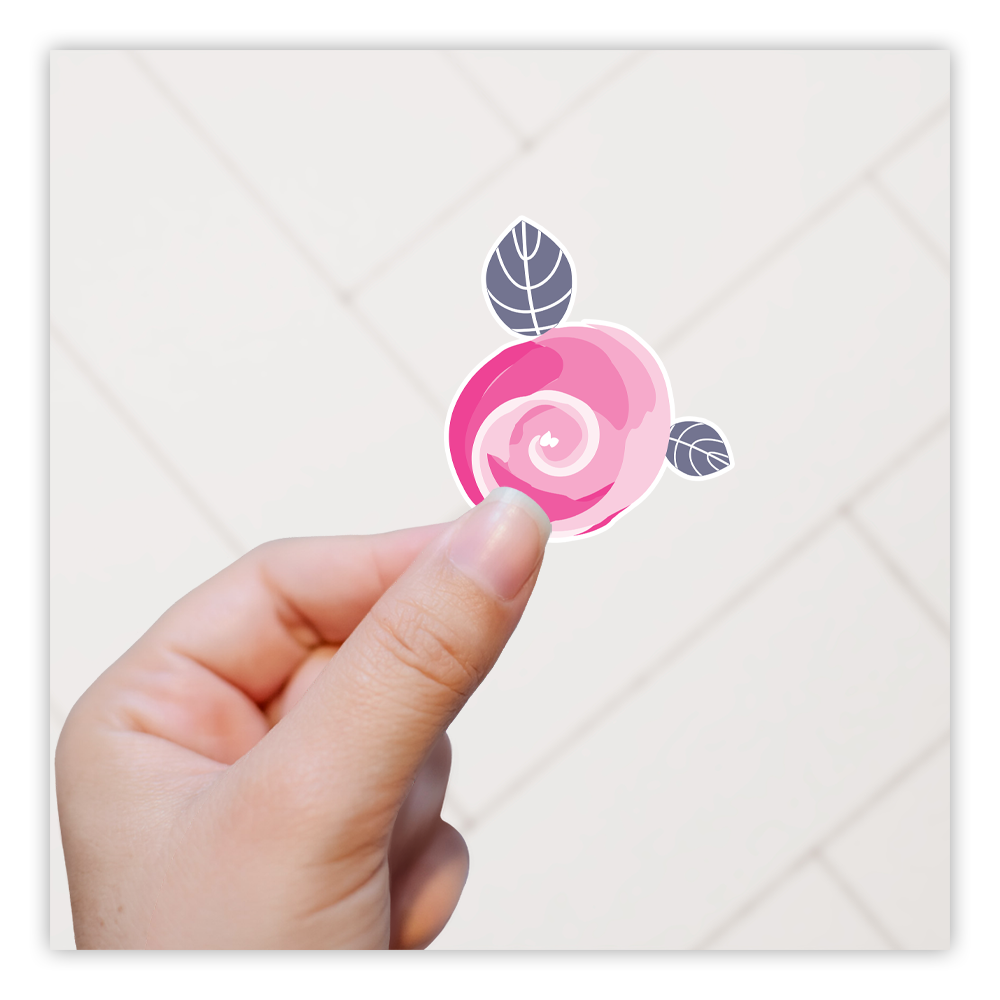 Pink Flower Die Cut Sticker (120)