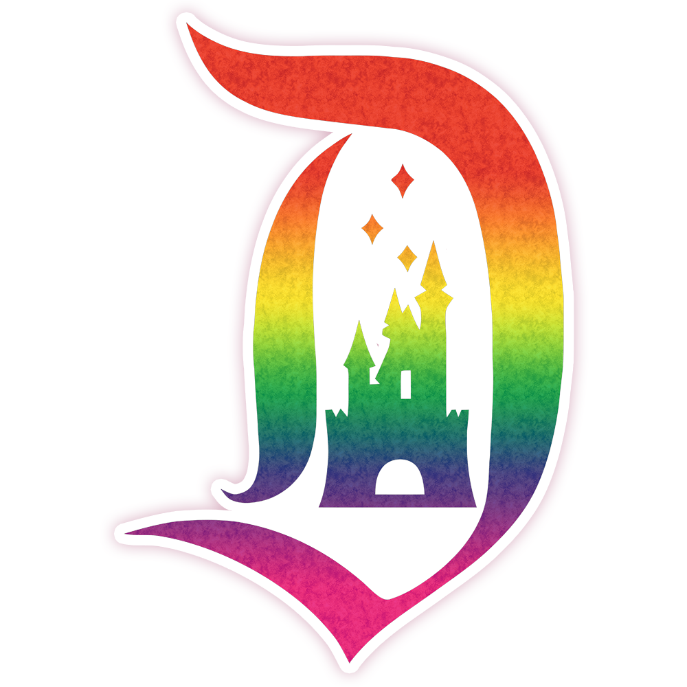 Rainbow Disney Castle in D Die Cut Sticker (1214)