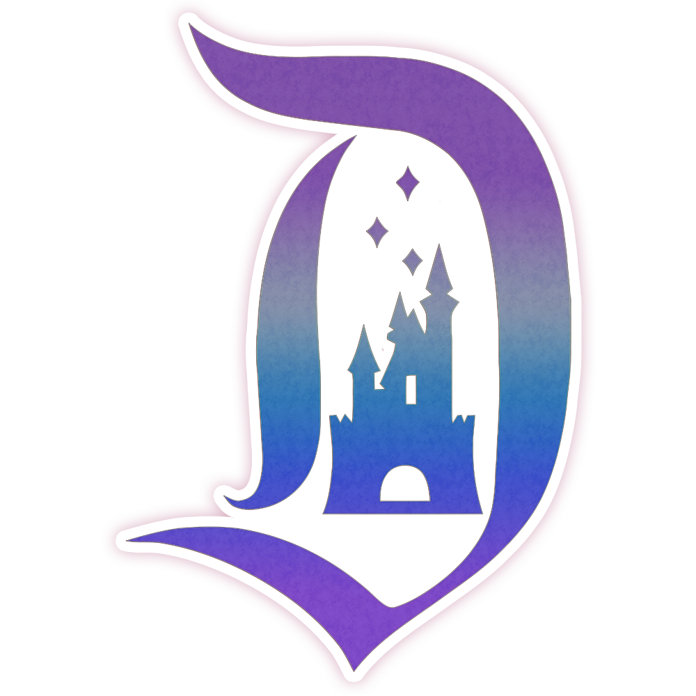 Blue Purple Disney Castle in D Die Cut Sticker (1216)