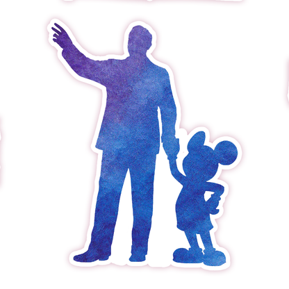 Walt Disney Mickey Mouse Partners Statue Die Cut Sticker (1226)