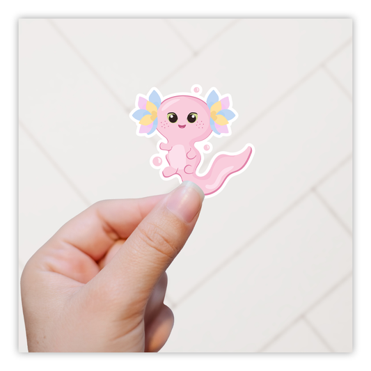 Pink Axolotl Die Cut Sticker (122)