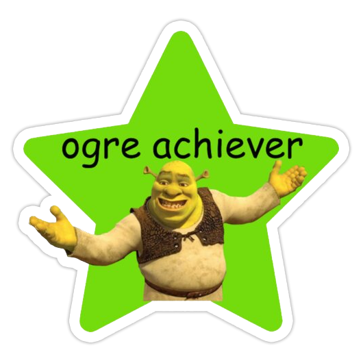 Shrek Ogre Achiever Die Cut Sticker (1231)