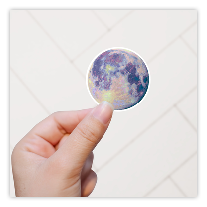 Colorful Full Moon Die Cut Sticker (1232)