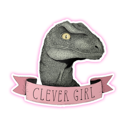 Jurassic Park Velociraptor Clever Girl Die Cut Sticker (1234)