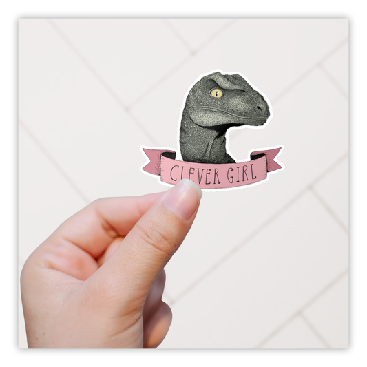 Jurassic Park Velociraptor Clever Girl Die Cut Sticker (1234)