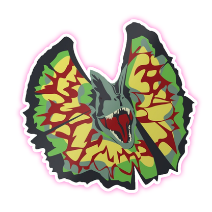 Jurassic Park Dilophosaurus Die Cut Sticker (1240)