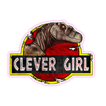 Jurassic Park Velociraptor Clever Girl Die Cut Sticker (1242)