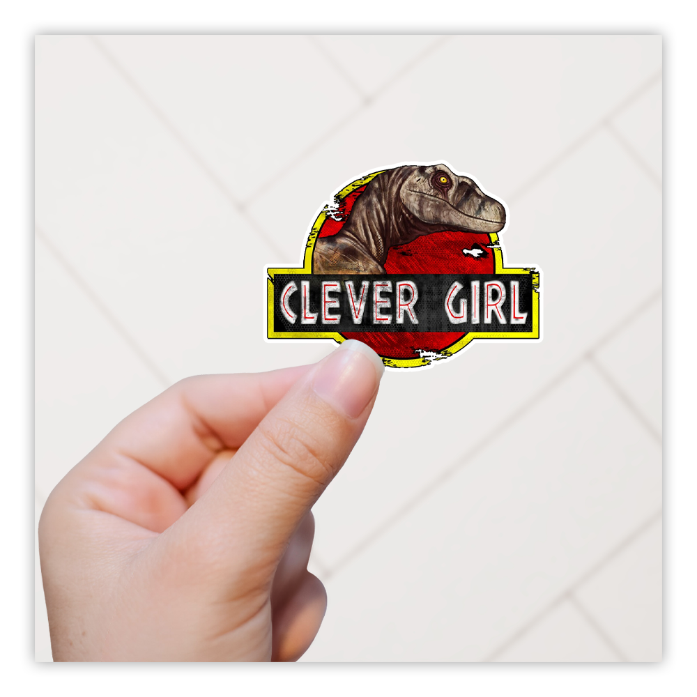 Jurassic Park Velociraptor Clever Girl Die Cut Sticker (1242)