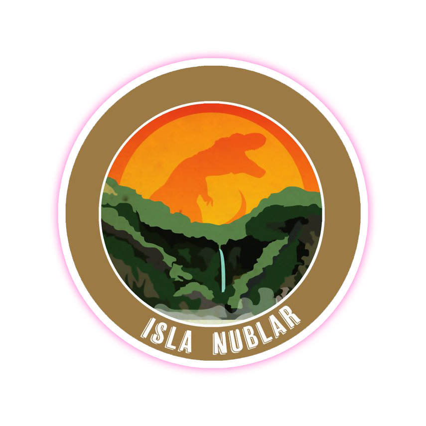 Jurassic Park Isla Nublar T-Rex Die Cut Sticker (1255)