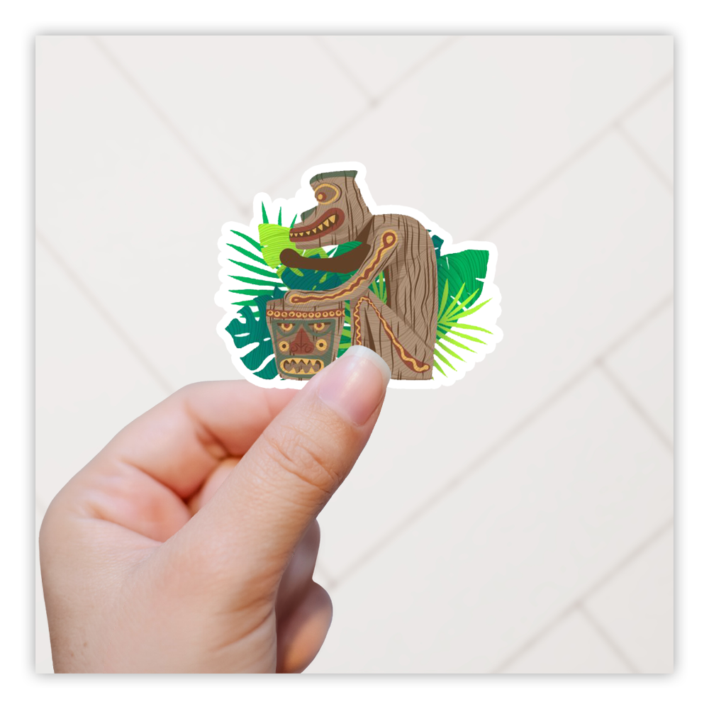 Enchanted Tiki Room Tiki Drummer Die Cut Sticker (1258)