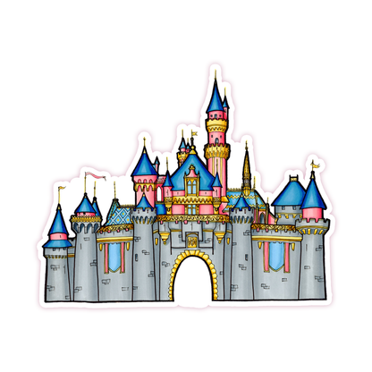 Sleeping Beauty Castle Disneyland Die Cut Sticker (1259)