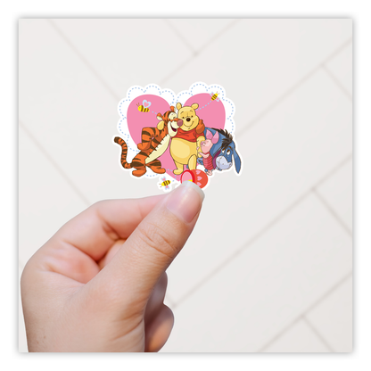Winnie The Pooh Valentine's Day Die Cut Sticker