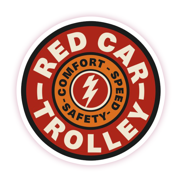 Disney California Adventure DCA Red Car Trolly Die Cut Sticker (1288)