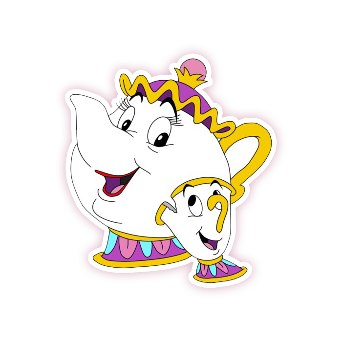 Beauty and The Beast Mrs. Potts Chip Die Cut Sticker
