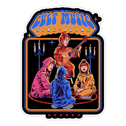 Retro 70s Cult Music Sing-Along Die Cut Sticker (1302)